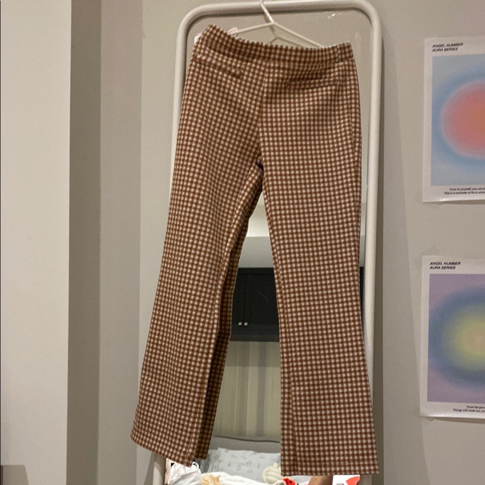 Brown Checkered Pants